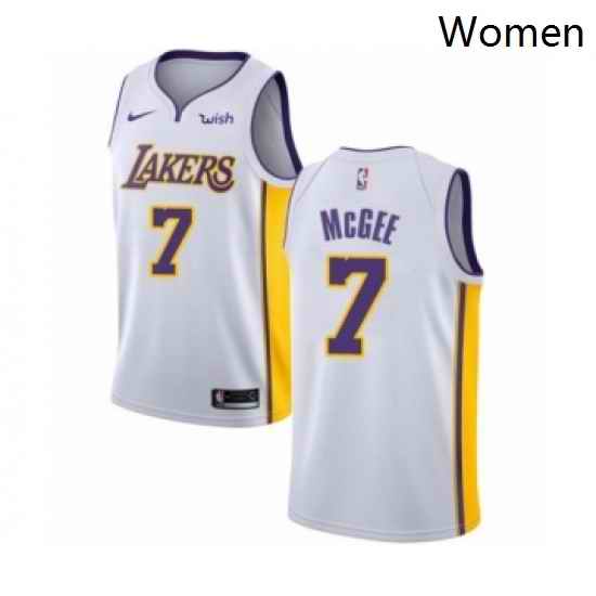 Womens Los Angeles Lakers 1 JaVale McGee Authentic White Basketball Jersey Association Edition